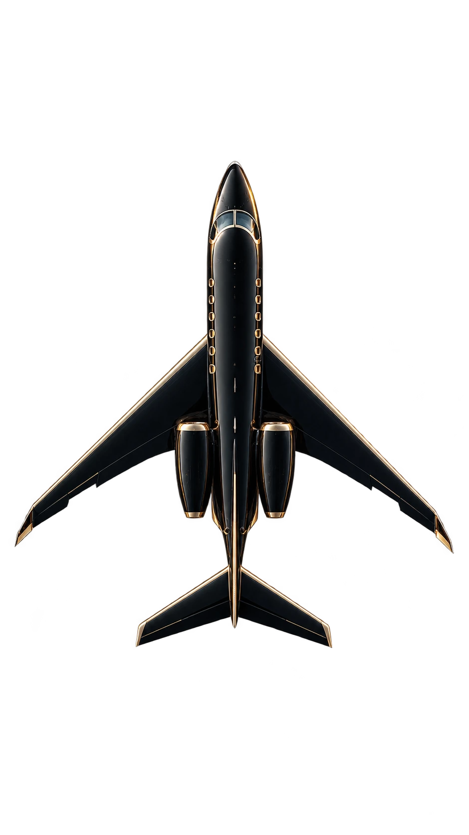 Top-down design study of the CEYLON AURA black private jet